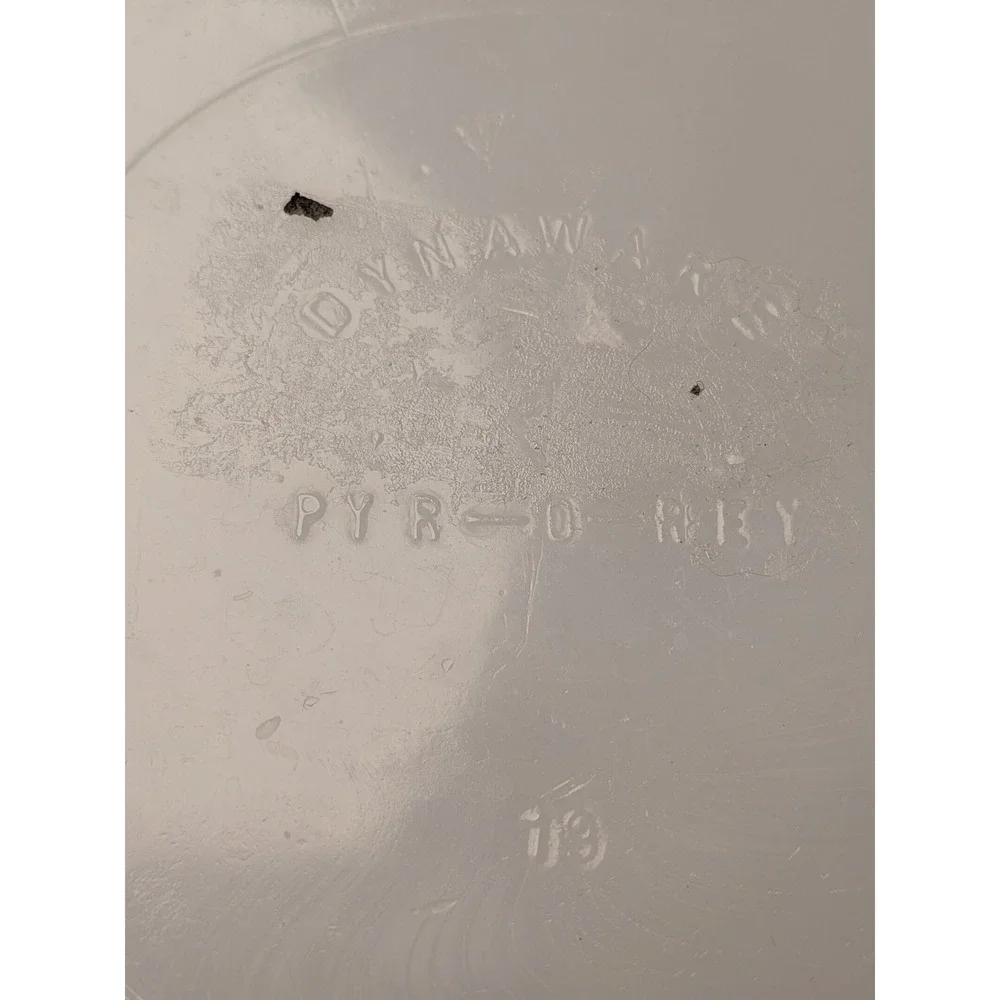 Vintage Dynaware Pyr-O-Rey Milk Glass Oval Baking Dish Brown Floral Pattern